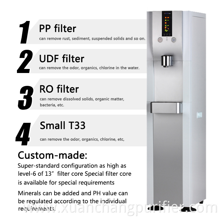 Water purifier system without bottles water dispenser hot and cold